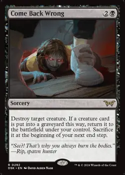 [MTG] Come Back Wrong (0292) (DSK) NM - Image 1