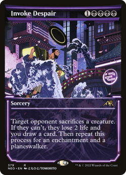 MTG - Invoke Despair (Showcase Foil) - Kamigawa: Neon Dynasty (NEO), 379 - Image 1