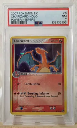 2007 Pokemon EX Power Keepers Charizard-Holo #6 PSA NM 7 - Image 1