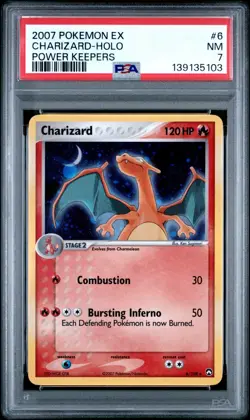 2007 Pokemon EX Power Keepers Charizard-Holo #6 PSA NM 7 - Image 3