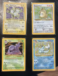 Lot Of 4 Rare Holo Pokemon Cards From The Jungle And Fossil Set - Image 1