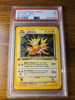 Pokemon Jolteon TCG Jungle 4/64 Holo 1st Edition Rare Card PSA 5 - Image 1
