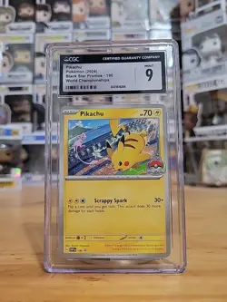 Pikachu Svp 190 Black Star Promo World Champions 2024 CGC 9 Pokemon TCG - Image 1