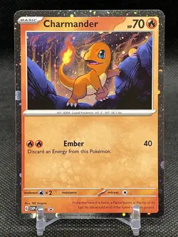 Pokemon TCG Charmander SVP047 HOLO SWIRL 151 Cosmos Holo Black Star Promo - Image 1