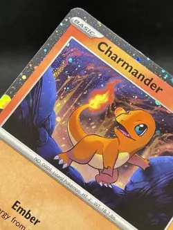 Pokemon TCG Charmander SVP047 HOLO SWIRL 151 Cosmos Holo Black Star Promo - Image 2