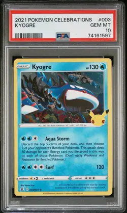Pokemon Kyogre #003/025 Celebrations Holo PSA 10 - Image 1