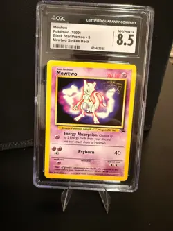 1999 Pokemon Mewtwo Black Star Movie Promo 3 - Graded CGC 8.5 - Image 1