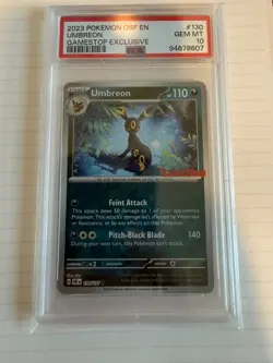 Pokemon PSA 10 2023 Umbreon #130/197 Obsidian Flames Gamestop Promo Reverse Holo - Image 1