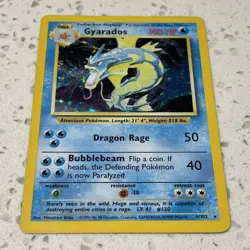 Pokemon TCG Gyarados Base Set 6/102 Unlimited Holo Rare Vintage WOTC Played LP - Image 1