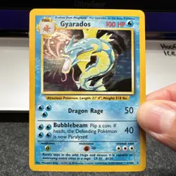 Pokemon TCG Base Set Gyarados Holo Rare 6/102 Vintage WOTC LP - Image 1