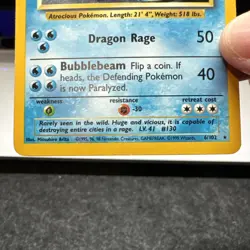Pokemon TCG Base Set Gyarados Holo Rare 6/102 Vintage WOTC LP - Image 3