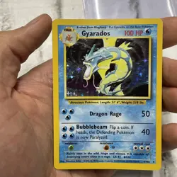 Pokemon Gyarados Holo Rare Base Set Unlimited 6/102 WOTC Vintage LP Card TCG Vtg - Image 1