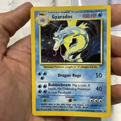 Pokemon Gyarados Holo Rare Base Set Unlimited 6/102 WOTC Vintage LP Card TCG Vtg - Image 2