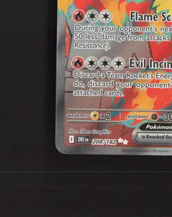 Team Rocket's Moltres ex 208/182 Destined Rivals Full Art Pokemon Card NM - Image 5