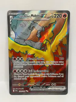Team Rocket's Moltres Ultra Rare Pokemon TCG Destined Rivals 208/182 - Image 1