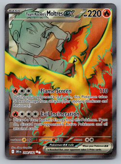 Team Rocket's Moltres ex Pokemon Destined Rivals 208/182 Full Art Ultra Rare NM - Image 1