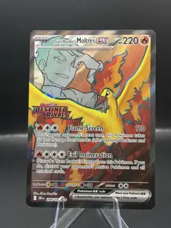 Pokemon Destined Rivals #208/182 Stamped Ultra Rare Team Rocket's Moltres ex - Image 1