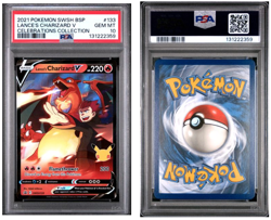 2021 POKEMON SWSH BLACK STAR PROMO CELEBRATIONS COLL LANCE'S CHARIZARD V PSA 10 - Image 3