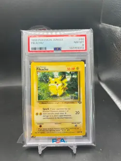 1999 Pokemon Jungle Pikachu #60 Graded PSA 8 NM MINT - Image 1