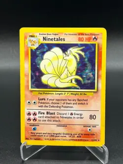 Ninetales 12/102 Holo Rare Base Set English Pokemon Card WoTC 1999 - Image 1
