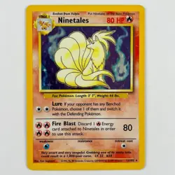 Pokemon TCG Ninetales 12/102 Base Set Holo Rare WOTC Unlimited (MP) - Image 1