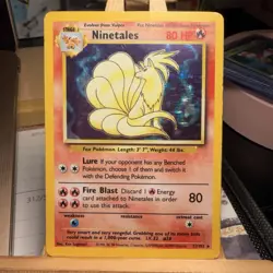 Ninetales 12/102 Base Set Holo Rare Unlimited WOTC Pokemon TCG LP - Image 1