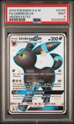 2019 POKEMON SUN AND MOON UMBREON GX HIDDEN FATES SV69/SV94 PSA 9 - Image 1