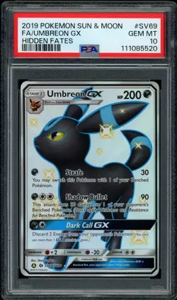 Pokemon PSA 10 Umbreon GX SV69/SV94 Sun & Moon Hidden Fates Shiny Vault Mint - Image 1