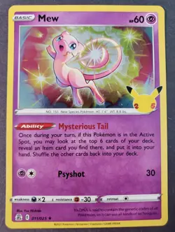 Mew 011/025 Holo Rare Pokemon Celebrations 25th Anniversary Pokemon Card NM - Image 1