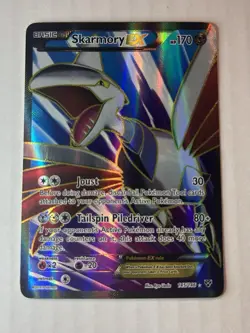 Pokemon TCG XY Base Set Skarmory EX Ultra Rare Full Art Holo Card 145/146 - Image 1
