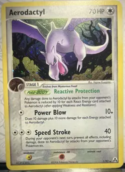 Pokemon TCG Aerodactyl 1/92 Legend Maker Holo Card - Image 2