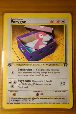 Porygon 48/82 1st Edition Team Rocket Uncommon Pokemon Card - Image 1