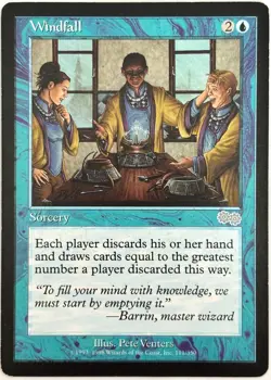 Windfall MTG #111 Urza's Saga Uncommon Magic the Gathering 1998 MP - Image 1
