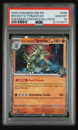 POKEMON CENTER PROMO DESTINED RIVALS PSA 10 TEAM ROCKET TYRANITAR 96 LOW POP - Image 1