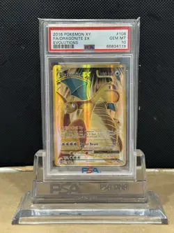 2016 POKEMON XY EVOLUTIONS FA/ DRAGONITE EX PSA GEM MT 10 - Image 3