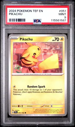 2024 Pokemon TEF EN Pikachu - Base - PSA 9 (Aug 25) - Image 1