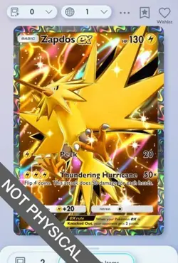 Pokemon TCG POCKET - Zapdos Full Art 2⭐, Genetic Apex, English - Image 1