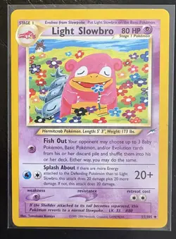 Pokemon TCG Light Slowbro Neo Destiny 51 Unlimited Uncommon - Image 1