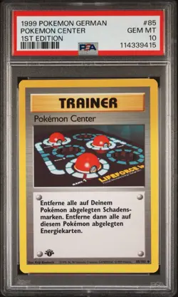 1999 Pokemon GERMAN 1st Edition Base Set Pokemon Center 85/102 PSA 10 GEM MINT - Image 1