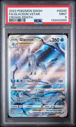 Pokemon Glaceon VSTAR GG40/GG70 PSA 9 Crown Zenith Galarian Gallery - Image 1