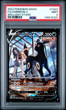 2022 POKEMON SWORD & SHIELD BRILLIANT STARS #TG22 FULL ART/UMBREON V PSA 9 - Image 1