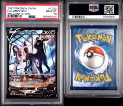 2022 POKEMON SWORD & SHIELD BRILLIANT STARS #TG22 FULL ART/UMBREON V PSA 10 - Image 3