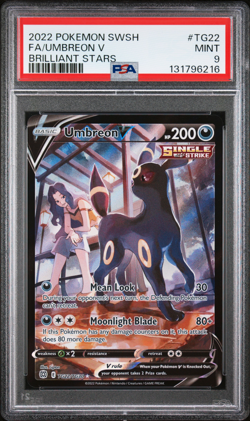 2022 POKEMON SWORD & SHIELD BRILLIANT STARS #TG22 FULL ART/UMBREON V PSA 9 - Image 3
