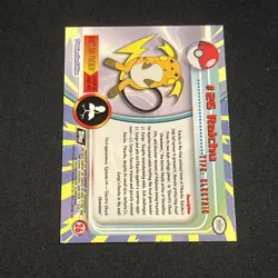 1999 Topps TV Animation Edition Raichu Pokemon Card #26 Non-Holo Black Logo - Image 4