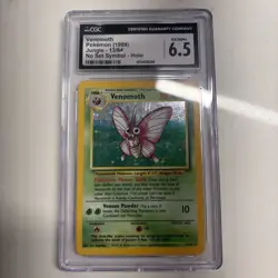 Pokemon TCG Venomoth Jungle Holo Card 13/64 No Set Symbol!! Error Graded CGC 6.5 - Image 1
