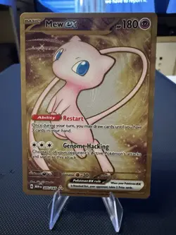 Pokemon TCG Mew Ex 205/165 Scarlet & Violet 151 Metal Gold Card Promo - Image 1