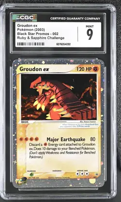 CGC 9 MINT Groudon ex 2003 Black Star Promos 002 Holo Pokemon Card - Image 1