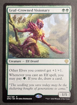 MTG Card - 1x Leaf-Crowned Visionary - Dominaria United - NM - Rare - Magic - Image 1