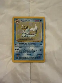 Pokemon TCG Vaporeon Holo Rare Card 12/64 Jungle Series 1999 MP Condition - Image 1