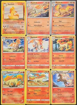 (9x) Rapidash Base Set Pokemon Card Collection Deck Building Fire Red - Image 1